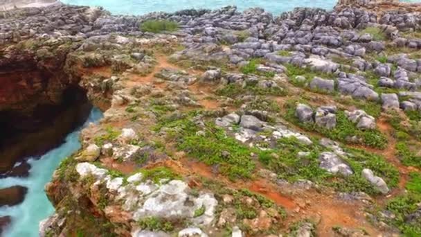 Amazing Coastline Boca Inferno Portugal Aerial Drone Footage — ストック動画