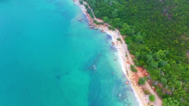 Vuelo Sobre Increíbles Playas Arena Océano Paraíso Imágenes Aéreas Aviones — Vídeo de stock