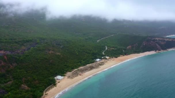 Repülés Felett Csodálatos Homokos Strandok Óceán Paradicsomban Légi Drón Felvételek — Stock videók