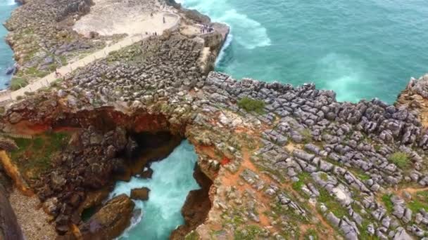 Hermosa Naturaleza Lugares Famosos Portugal Boca Inferno Imágenes Aéreas Aviones — Vídeo de stock