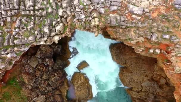 Amazing Coastline Boca Inferno Portugal Aerial Drone Footage — ストック動画