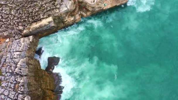 Den Fantastiska Kusten Boca Inferno Portugal Flygbilder Drönare — Stockvideo