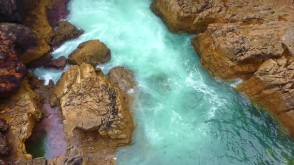 Paysage Rocheux Côte Sauvage Boca Inferno Portugal Images Aériennes Drones — Video