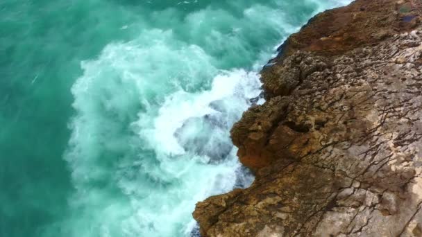 Amazing Coastline Boca Inferno Portugal Aerial Drone Footage — Stock Video