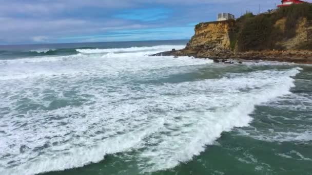 Las Hermosas Playas Portugal Océano Atlántico Imágenes Aéreas Aviones Tripulados — Vídeo de stock