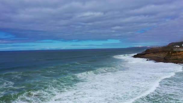 Piękne Plaże Portugalii Nad Oceanem Atlantyckim Zdjęcia Dronów Lotniczych — Wideo stockowe