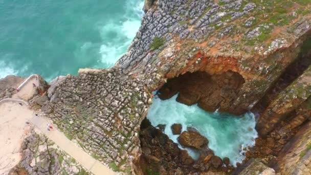 Increíble Costa Boca Inferno Portugal Imágenes Aéreas Aviones Tripulados — Vídeo de stock