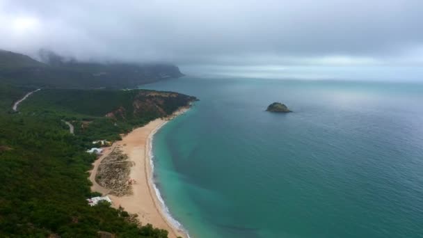 Volo Sopra Incredibili Spiagge Sabbiose Mare Paradiso Riprese Aeree Drone — Video Stock