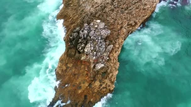 Nádherné Místo Oceánu Boca Inferno Portugalsku Letecké Záběry Dronů — Stock video