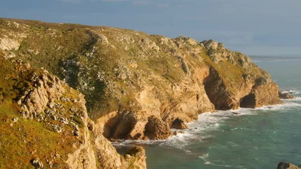 Pôr Sol Sobre Cabo Roca Portugal Ponto Mais Ocidental Europa — Vídeo de Stock