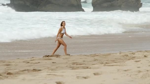 Hermosa Playa Adraga Costa Del Océano Atlántico Portugal Imágenes Viaje — Vídeo de stock