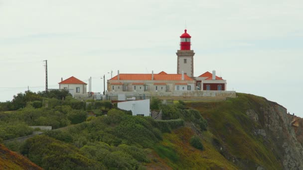 Lighthouse Cabo Roca Portugal Travel Footage — ストック動画