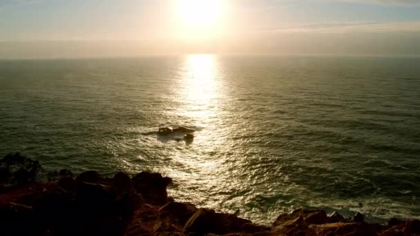 Pôr Sol Sobre Cabo Roca Portugal Ponto Mais Ocidental Europa — Vídeo de Stock