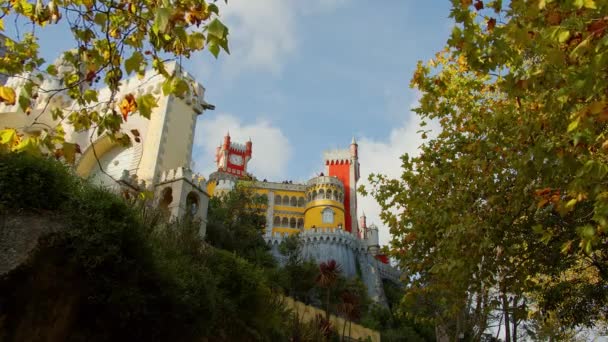 Sintra Portekiz Deki Pena Ulusal Sarayı Seyahat Görüntüleri — Stok video