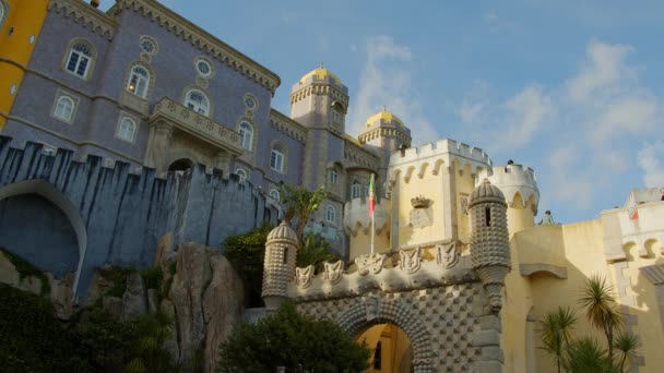 Národní Palác Pena Sintra Portugalsko Cestovní Fotografie Sintra Město Lisabon — Stock video