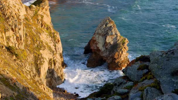 Increíble Costa Cabo Roca Portugal Atardecer Fotografía Viaje Sintra Ciudad — Vídeo de stock