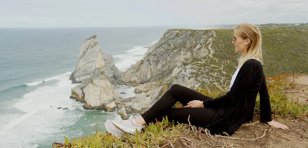 Sitzend Der Küste Von Cabo Roca Portugal Reisefotos — Stockfoto