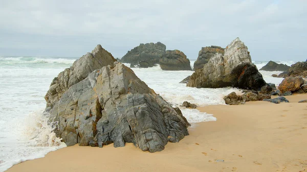 Wild Atlantic Ocean Coast Adraga Beach Portugal Travel Photography — Stock Photo, Image