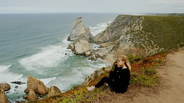 포르투갈의 로카에 여행자 — 스톡 사진