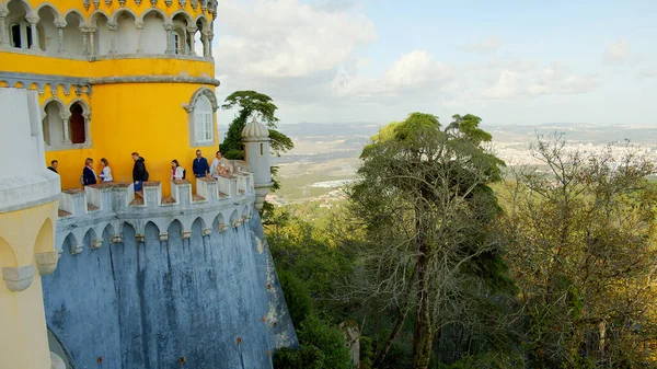 Edifici Colorati Del Palazzo Nazionale Pena Sintra Fotografia Viaggio — Foto Stock