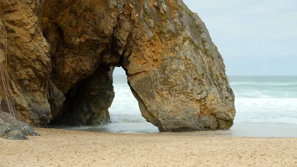 葡萄牙大西洋海岸美丽的Adraga海滩 旅游摄影 — 图库照片