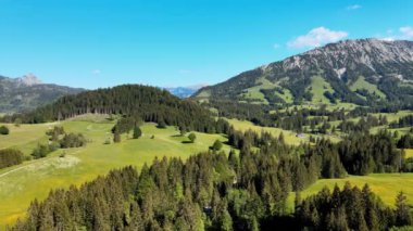 Alman Alpleri 'ndeki tipik Bavyera manzarası - Allgau bölgesi