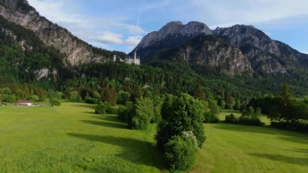 Maravilhosa paisagem bávara nos Alpes Alemães - distrito de Allgau — Vídeo de Stock