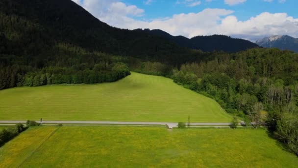 Increíble Naturaleza Baviera Distrito Allgau Los Alpes Alemanes Vista Aérea — Vídeos de Stock