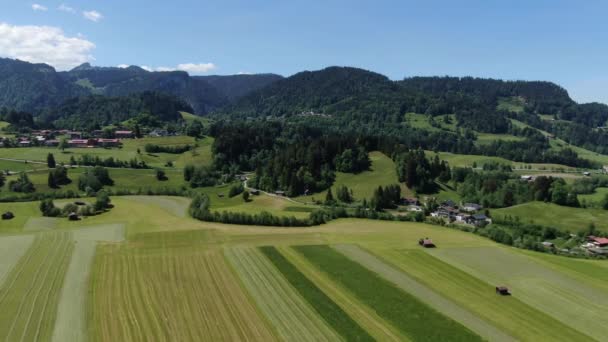 Prachtig Beierse Landschap Duitse Alpen Allgau Luchtfoto — Stockvideo