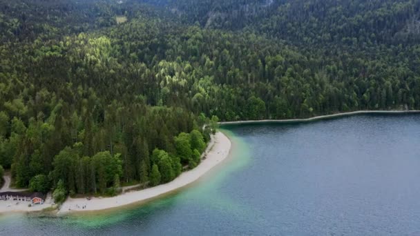 Bavyera Daki Muhteşem Eibsee Alman Alpleri Nde Gökyüzü Manzaralı — Stok video