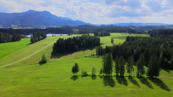 Erstaunliche Natur Bayern Allgäu Luftaufnahme — Stockvideo