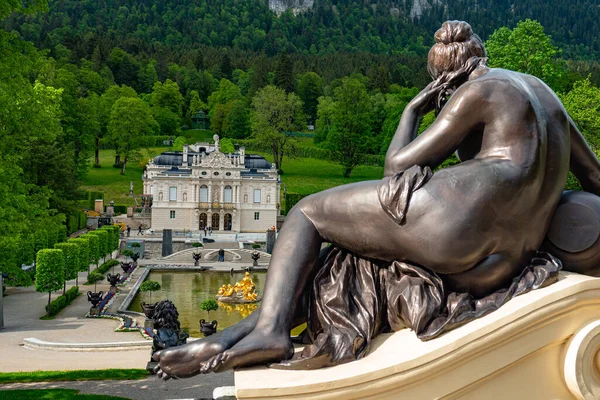 Beautiful Gardens Linderhof Castle Bavaria Germany Linderhof Germany May 2020 — стоковое фото