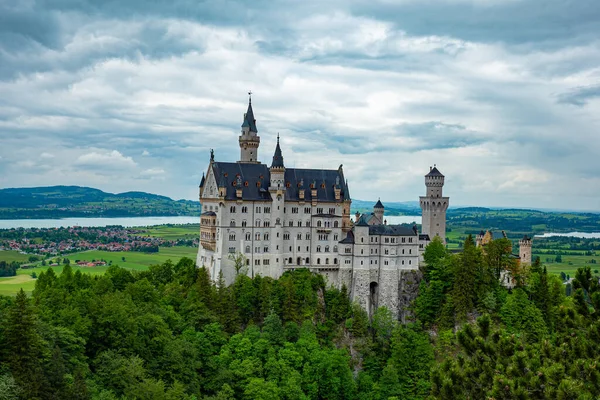 Château Neuschwanstein Célèbre Bavière Allemagne Photographie Voyage — Photo