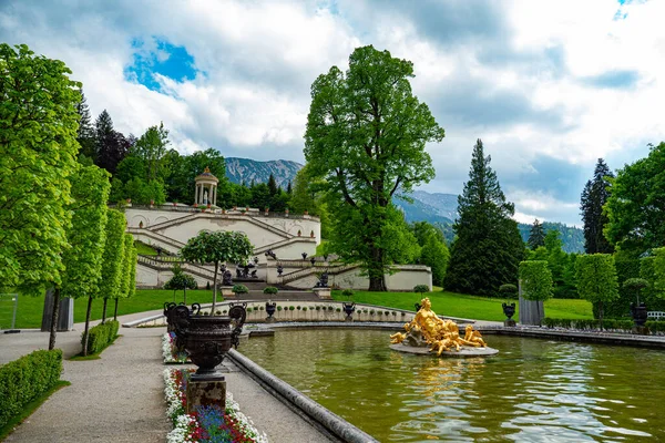 Schloss Linderhof Von König Ludwig Bayern Deutschland Linderhof Deutschland Mai — Stockfoto