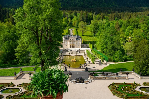 Linderhof Κάστρο Του Βασιλιά Ludwig Στη Βαυαρία Γερμανία Linderhof Γερμανία — Φωτογραφία Αρχείου