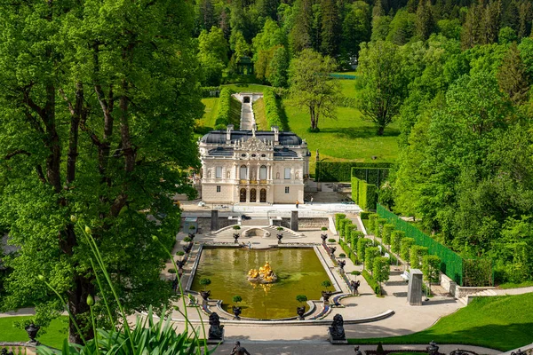 Belos Jardins Castelo Linderhof Baviera Alemanha Linderhof Alemanha Maio 2020 — Fotografia de Stock