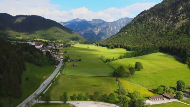 Niesamowita Przyroda Bawarskim Allgau Alpy Niemieckie Widok Lotu Ptaka — Wideo stockowe