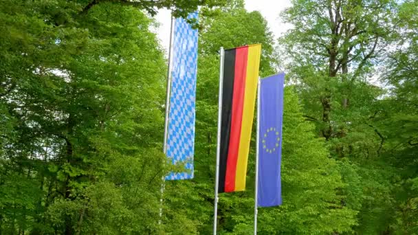 Bandera Baviera Alemania Europa Imágenes Viaje — Vídeo de stock