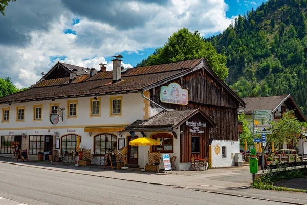 Typiska Hus Bayern Tyska Alperna Ettal Tyskland Maj 2020 — Stockfoto