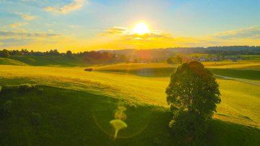 Alman Alpleri 'ndeki tipik Bavyera manzarası - Allgau bölgesi