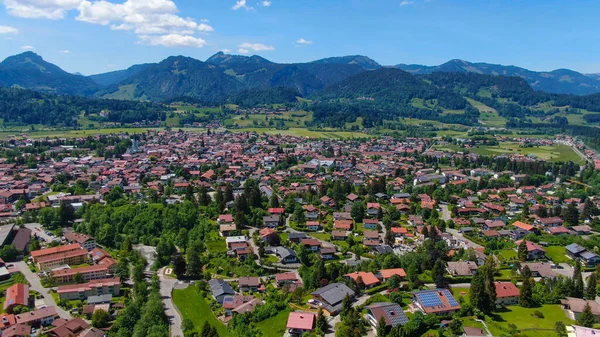 Letecký pohled na město Oberstdorf Německo — Stock fotografie