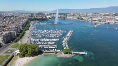 İsviçre 'nin Cenevre şehri yukarıdan