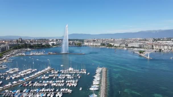 Gran toma de Ginebra en Suiza — Vídeos de Stock