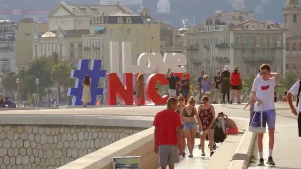 Staden Nice på Cote D Azur - City of NICE, Frankrike - 10 juli 2020 — Stockvideo