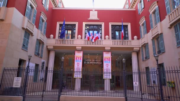Δημαρχείο της Νίκαιας - Πόλη της Νίκαιας, Γαλλία - 12 Ιουλίου 2020 — Αρχείο Βίντεο