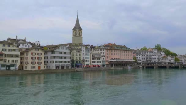 瑞士苏黎世市的天空线 — 图库视频影像