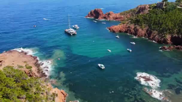 Schöne Bucht an der Cote D Azur — Stockvideo