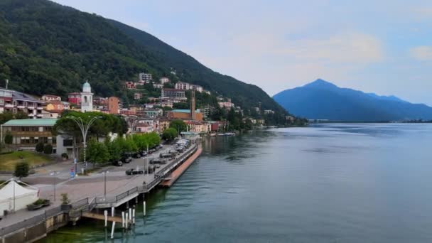 Krásné jezero Lugano ve Švýcarsku — Stock video