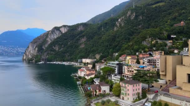 Aldeia de Campione no Lago Lugano — Vídeo de Stock