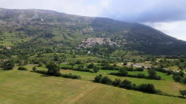 Vista aérea incrível sobre os Alpes Franceses — Vídeo de Stock
